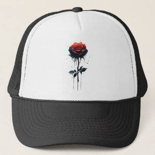 Tropfende Blutsrose: Gothic Floral Kunst Truckerkappe