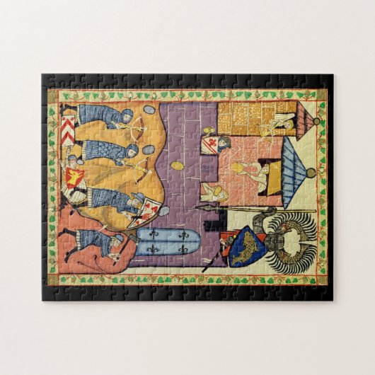 Tropfende Felsen, Codex Manesse aus dem 14. Jahrhu Puzzle (Horizontal)