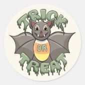 Tropfende Fledermaus „Süßes oder Saures“ Aufkleber (Vorderseite)
