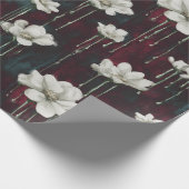 Tropfende florale dunkle Verpackung Geschenkpapier (Ecke)