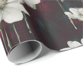 Tropfende florale dunkle Verpackung Geschenkpapier (Rolleneckpunkt)