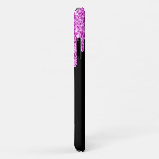 Tropfende Glitzern Glitzer Rosa Schwarze Monogramm Case-Mate iPhone Hülle (Hinten/Rechts)