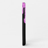 Tropfende Glitzern Glitzer Rosa Schwarze Monogramm Case-Mate iPhone Hülle (Hinten/Links)