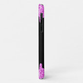 Tropfende Glitzern Glitzer Rosa Schwarze Monogramm Case-Mate iPhone Hülle (Hinten/Links)
