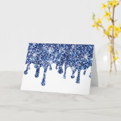 Tropfende Glitzern Karte (Gelbe Blume)