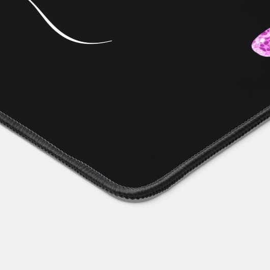 Tropfende Glitzern rosa Lavendel und schwarze Mono Schreibtischunterlage (Ecke)