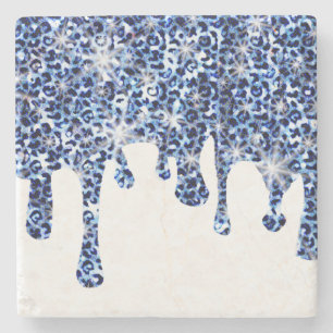 Tropfende Glitzern Steinuntersetzer