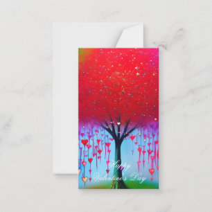 Tropfende Herzen Baum Kinder Valentinstag  Mitteilungskarte