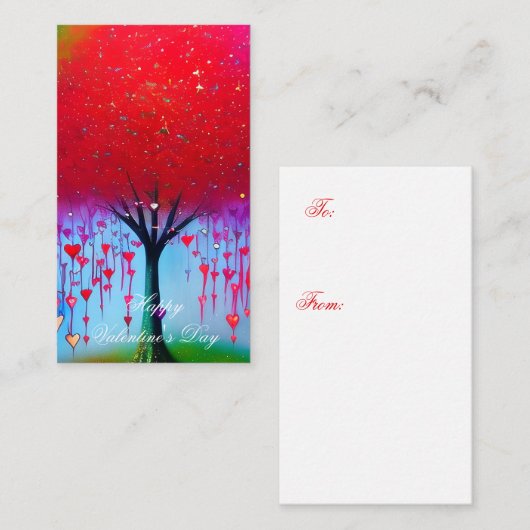 Tropfende Herzen Baumkidvalentin Mitteilungskarte (Vorne/Hinten)