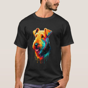 Tropfende Kunst Airedale Terrier Bingley Terrier T-Shirt