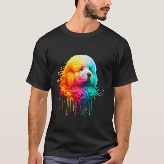 Tropfende Kunst Puli Hund T-Shirt (Vorderseite)