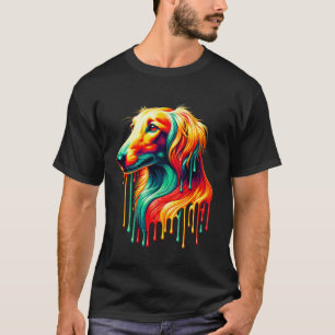 Tropfende Kunst Saluki Hund Persischer Windhund T-Shirt