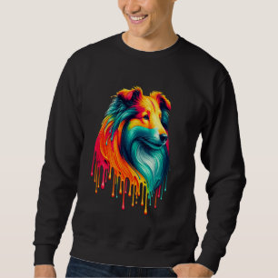 Tropfende Kunst Shetland-Schäferhund Sheltie Sweatshirt