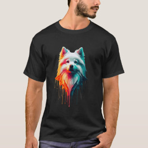 Tropfende Kunstmalerei Amerikanischer Eskimohund T-Shirt