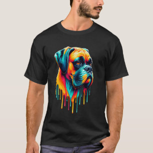 Tropfende Kunstmalerei Boxerhund Boxershorts T-Shirt