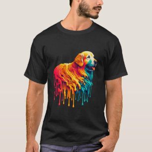 Tropfende Kunstmalerei Golden Retriever GR Hund Go T-Shirt