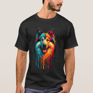 Tropfende Kunstmalerei Norwegischer Elchhund T-Shirt