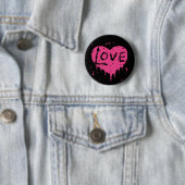 Tropfende Liebe schwarz und scharf rosa Button (Beispiel)