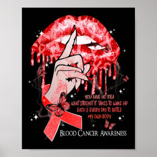Tropfende Lippen Schmetterlinge Frauen Blut Krebsb Poster