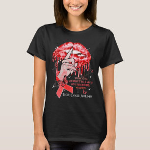 Tropfende Lippen Schmetterlinge Frauen Blut Krebsb T-Shirt
