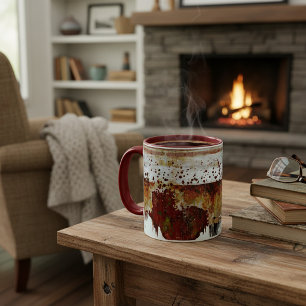 Tropfende Malerei im Steingut-Look Tasse