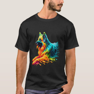 Tropfende Malerei Kunst Deutscher Schäferhund GSD T-Shirt
