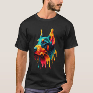 Tropfende Malerei Kunst Dobermann Dobermänner Dob T-Shirt