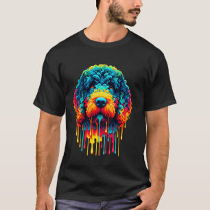 Tropfende Malerei Kunst Spanischer Wasserhund T-Shirt