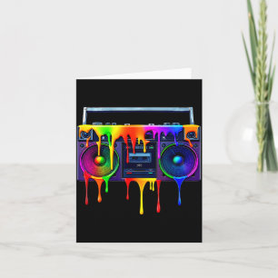 Tropfende Paint Boombox Lustige alte Schule 80er M Karte