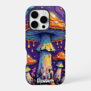 Tropfende psychedelische Pilze iPhone 16 Pro Hülle