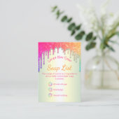 Tropfende Rainbow-Seife Duftstoffe Visitenkarte (Stehend Vorderseite)