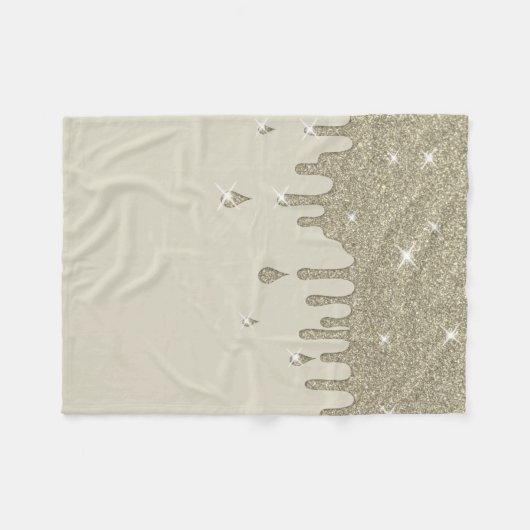 Tropfende Silber-Glitzer-Wirkung und Glitzern Fleecedecke (Vorderseite (Horizontal))
