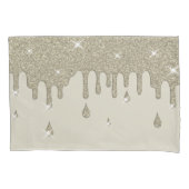 Tropfende Silber-Glitzer-Wirkung und Glitzern Kissenbezug (Vorderseite)