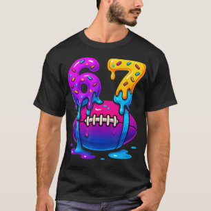 Tropfende Six Seven 67 Meme Fußball Eiscreme T-Shirt