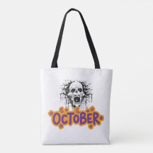 Tropfender Halloween-Totebeutel Oktober Skull
