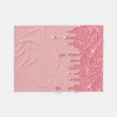 Tropfender Rosa Glitter-Effekt & Funken Fleecedecke (Vorderseite (Horizontal))