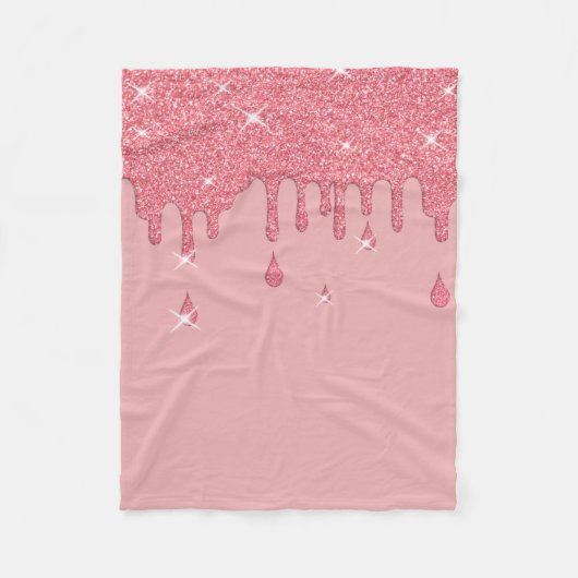 Tropfender Rosa Glitter-Effekt & Funken Fleecedecke (Vorderseite)