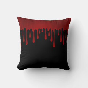 Tropfender roter Satinblut tropft Halloween Kissen