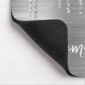 Tropfender silberner Glitter Glam Mousepad (Ecke)