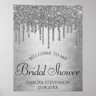 Tropfender silberner Glitter Platin-Sparkle-Show Poster