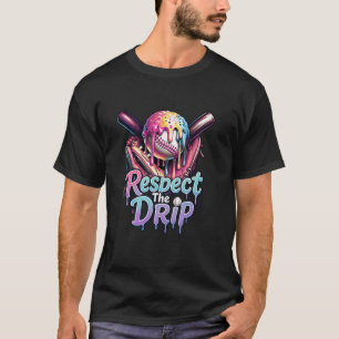 Tropfender Softball-Sport-Tropf-Tropfender Eiscrem T-Shirt