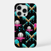 Tropfendes Baseball-Eiscreme-Design schmelzendes B iPhone Hülle (Rückseite)