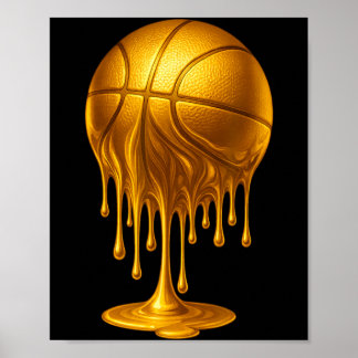 Tropfendes Gold Drip Baseball Spieltag Spieler Tra Poster
