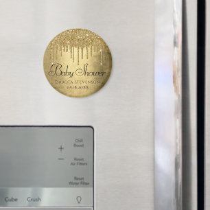 Tropfendes Gold-Glitter   Champagner-Gold-Gießbach Magnet