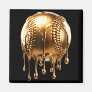 Tropfendes Gold-Tropf Baseball-Spieltag Spieler Tr Magnet