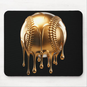 Tropfendes Gold-Tropf Baseball-Spieltag Spieler Tr Mousepad