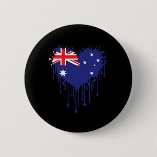 Tropfendes Herz Australiens Flagge Design Für Stol Button
