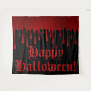 Tropfendes Red Satin Tropfen Halloween-Party Wandteppich