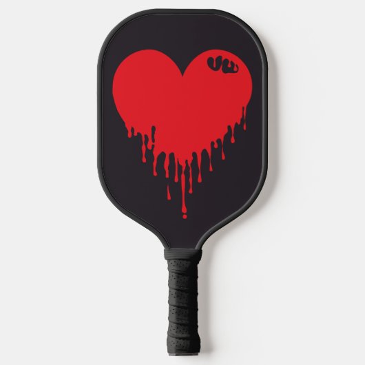 Tropfendes rotes Herz Pickleball Schläger (Vorderseite)