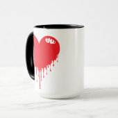 Tropfendes rotes Herz Tasse (Vorderseite Links)